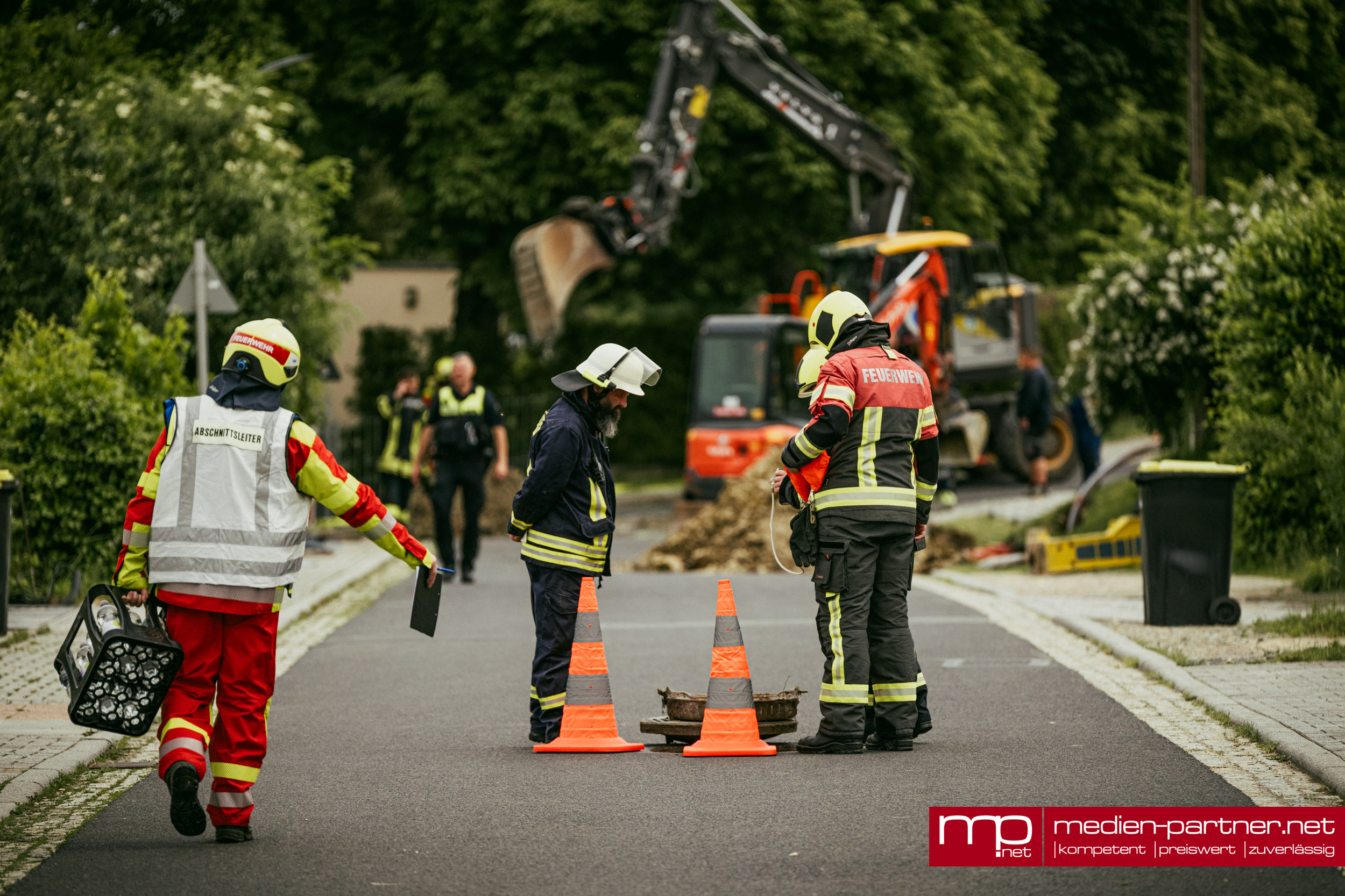 Hauptgasleitung bei Bauarbeiten beschädigt